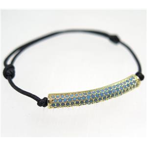 handmade bracelet with tube pave zircon, nylon wire, approx 50-60mm dia [FGBRB463]