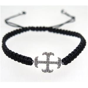 handmade bracelet with nylon wire, zircon, approx 50-60mm dia [FGBRB471]