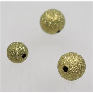 round Raw Brass ball stardust beads, matte, approx 10mm dia [FGPDA250-10MM]