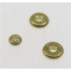 Raw Brass rondelle spacer beads, approx 4mm dia [FGPDA253-4MM]