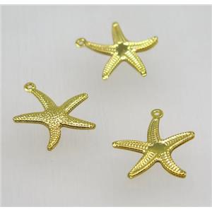 Raw Brass starfish pendant, approx 20mm dia [FGPDA259]