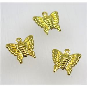 gold plated Brass butterfly pendant, approx 13x15mm [FGPDA261]