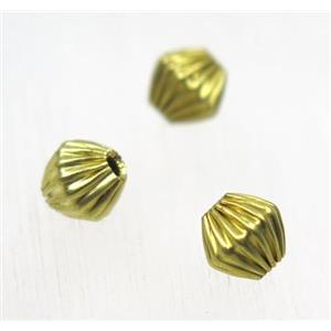 Raw Brass bicone bead, approx 6mm dia [FGPDA262]