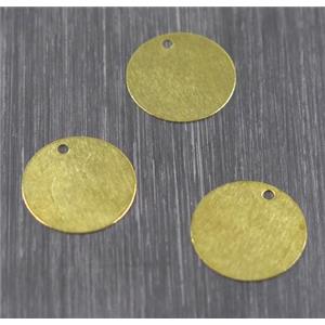 Raw Brass circle pendant, approx 15mm dia [FGPDA271-15MM]