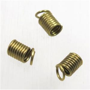 Raw Brass spring clasp, end cord, approx 5x9mm [FGPDA276]