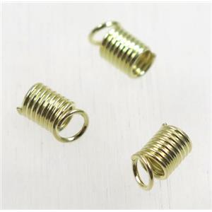 Raw Brass spring clasp, end cord, approx 5x9mm [FGPDA277]