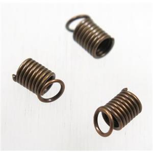 Brass spring clasp, end cord, Antique red, approx 5x9mm [FGPDA279]