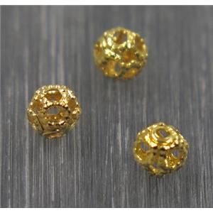 Brass ball bead, silver plated, approx 4mm dia [FGPDA326]