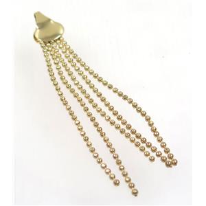 copper tassel pendant with chain, gold plated, approx 1.5mm thickness, 70-80mm length [FGPDA335]