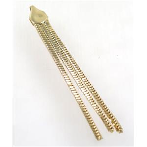 copper tassel pendant with chain, gold plated, approx 2mm thickness, 70-80mm length [FGPDA339]