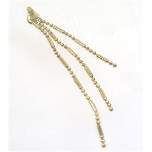 copper tassel pendant with chain, gold plated, approx 1.5mm thickness, 70-80mm length [FGPDA344]