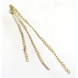 copper tassel pendant with chain, gold plated, approx 2mm thickness, 70-80mm length [FGPDA345]