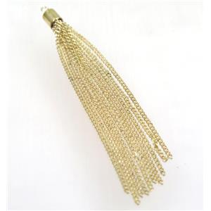 copper tassel pendant with chain, gold plated, approx 1.5mm thickness, 70-80mm length [FGPDA348]