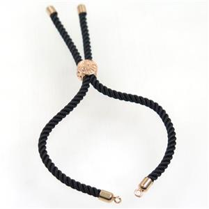 black nylon cord bracelet chain, approx 3mm thickness [FGPDA370]