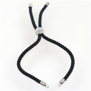 black nylon cord bracelet chain, approx 3mm thickness [FGPDA371]