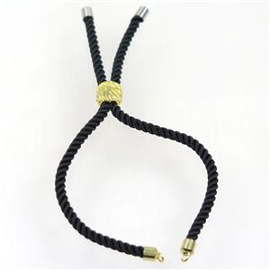 black nylon cord bracelet chain, approx 3mm thickness [FGPDA372]