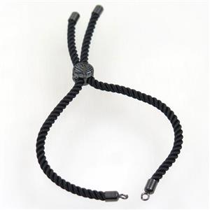 black nylon cord bracelet chain, approx 3mm thickness [FGPDA373]