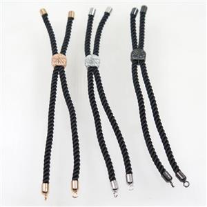 black nylon cord bracelet chain, approx 3mm thickness [FGPDA374]