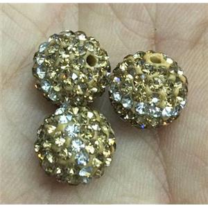 round Clay beads paved rhinestone, approx 10mm dia [FGPDA381]