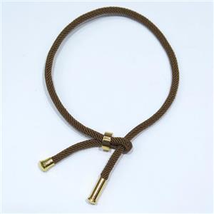 coffee nylon bracelet, resized, approx 3mm thickness [FGPDA389]