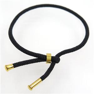 black nylon bracelet, resized, approx 3mm thickness [FGPDA394]