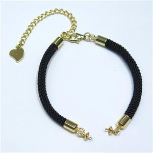 black red nylon cord for bracelet, approx 3mm thickness [FGPDA397]