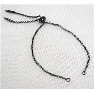 copper bracelet chain, black plated, approx 2mm [FGPDA399]