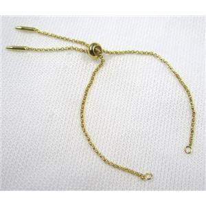 copper bracelet chain, gold plated, approx 2mm [FGPDA400]