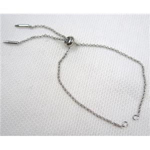 copper bracelet chain, platinum plated, approx 2mm [FGPDA401]