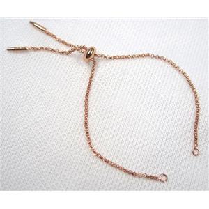 copper bracelet chain, rose gold, approx 2mm [FGPDA402]
