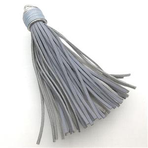 gray Suede tassel pendants, approx 12-90mm [FGPDA437]