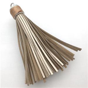lt.gold Suede tassel pendants, approx 12-90mm [FGPDA438]