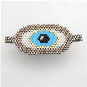 Handcraft eye connector with seed glass beads, approx 22-40mm [FGPDA459]