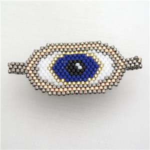 Handcraft eye connector with seed glass beads, approx 22-40mm [FGPDA460]