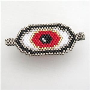 Handcraft eye connector with seed glass beads, approx 22-40mm [FGPDA461]