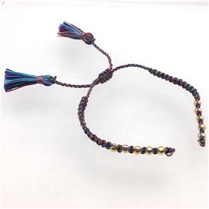 nylon wire bracelet chain with tassel, approx 5mm, 15cm length [FGPDA472]