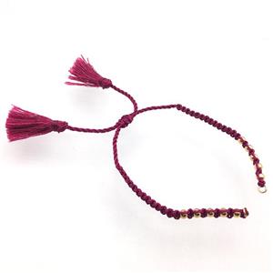nylon wire bracelet chain with tassel, approx 5mm, 15cm length [FGPDA483]