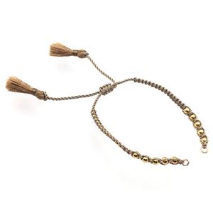 nylon wire bracelet chain with tassel, approx 5mm, 15cm length [FGPDA484]
