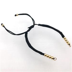 black nylon cord bracelet chain, approx 4mm, 15cm length [FGPDA492]