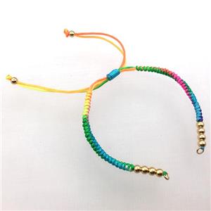 nylon wire bracelet chain, multi color, approx 4mm, 15cm length [FGPDA493]