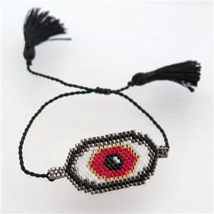 Handcraft bracelets with Seed Glass beads, tassel, resizable, approx 22-40mm [FGPDA503]