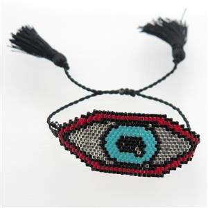 Handcraft bracelets with Seed Glass beads, tassel, resizable, approx 25-60mm [FGPDA506]