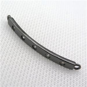 copper stick connector paved zircon, black plated, approx 4-42mm [FN10031]