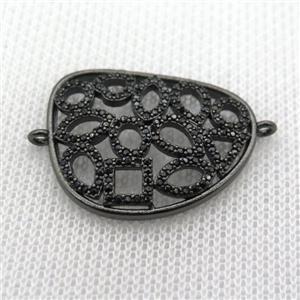 copper mesh connector paved zircon, black plated, approx 20-30mm [FN10034]