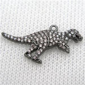 copper dragon pendants paved zircon, black plated, approx 12-28mm [FN10251]