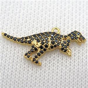 copper dragon pendants paved zircon, gold plated, approx 12-28mm [FN10252]