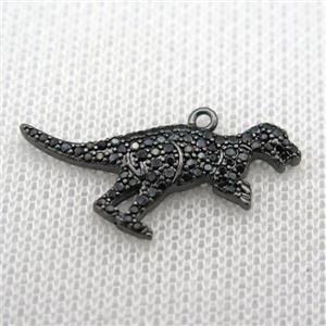 copper dragon pendants paved zircon, black plated, approx 12-28mm [FN10253]
