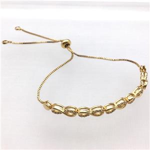 copper bracelet pave zircon, gold plated, approx 6mm [FN10381]