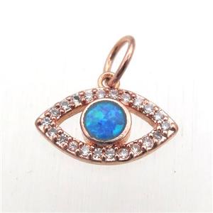 copper eye pendant pave zircon, rose gold, approx 8-14mm [FN10433]