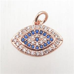 copper eye pendant pave zircon, rose gold, approx 10-16mm [FN10438]